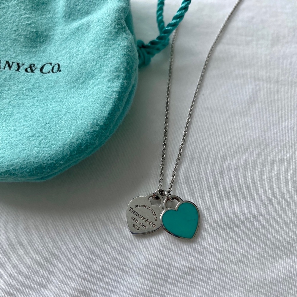 Return to Tiffany Mini Double Heart Tag necklace💙